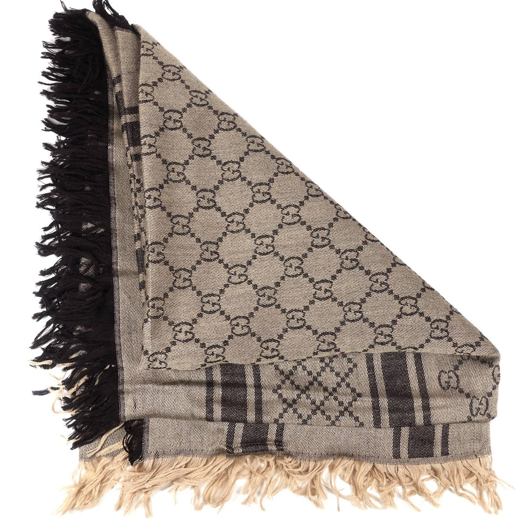 Monogram Diamante Plaid Scarf