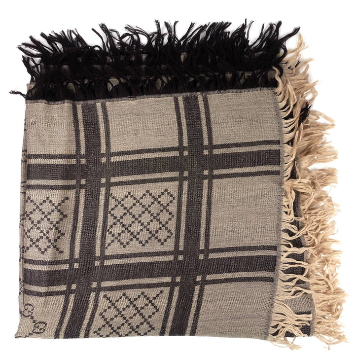 Monogram Diamante Plaid Scarf