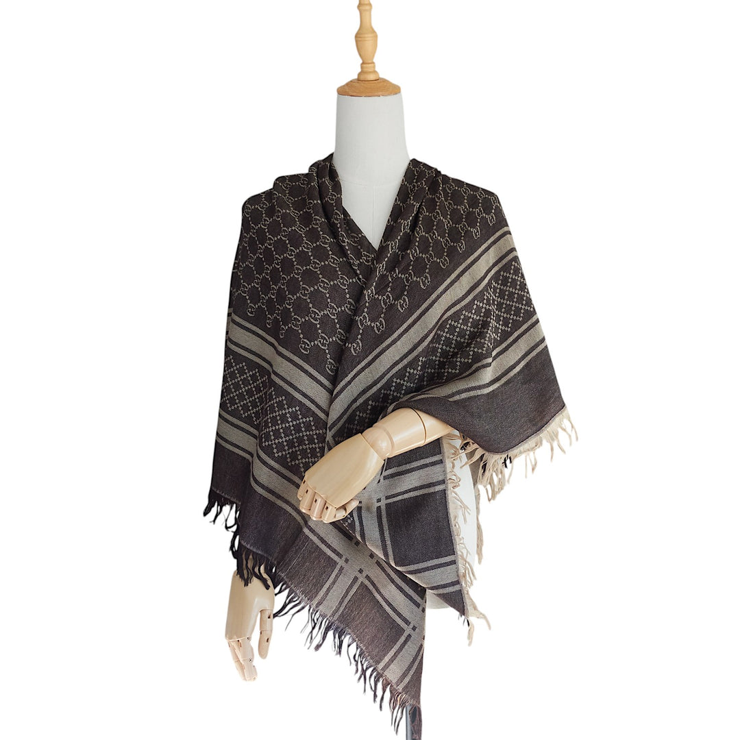 Monogram Diamante Plaid Scarf