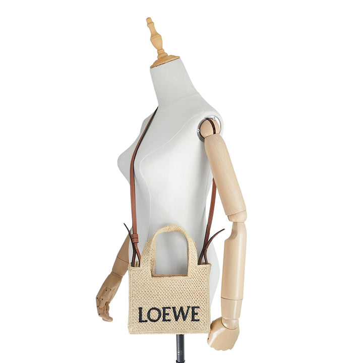 Loewe X Paula's Ibiza Small Raffia Font Tote Bag