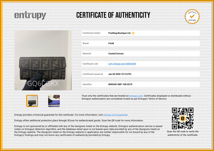 Fendi Zucca Canvas Continental Wallet