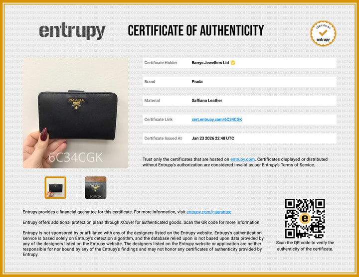 Black Saffiano Leather Compact Wallet