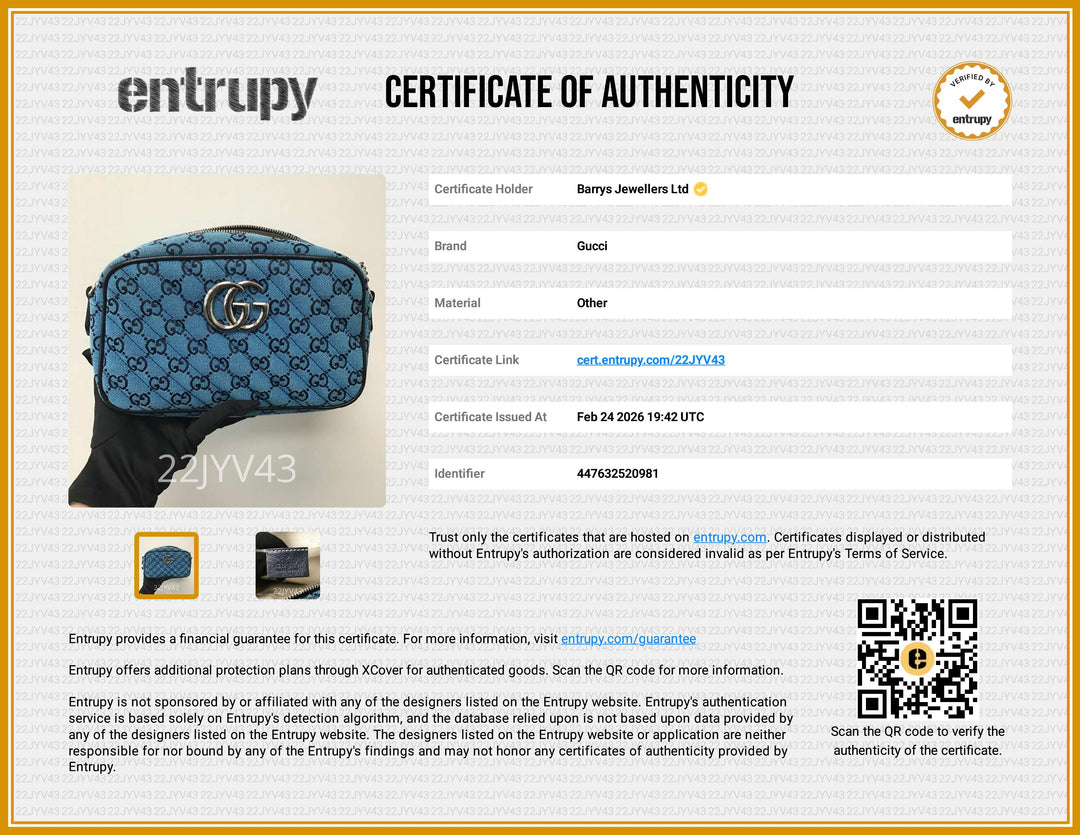 Blue Diagonal Canvas GG Marmont Shoulder Bag