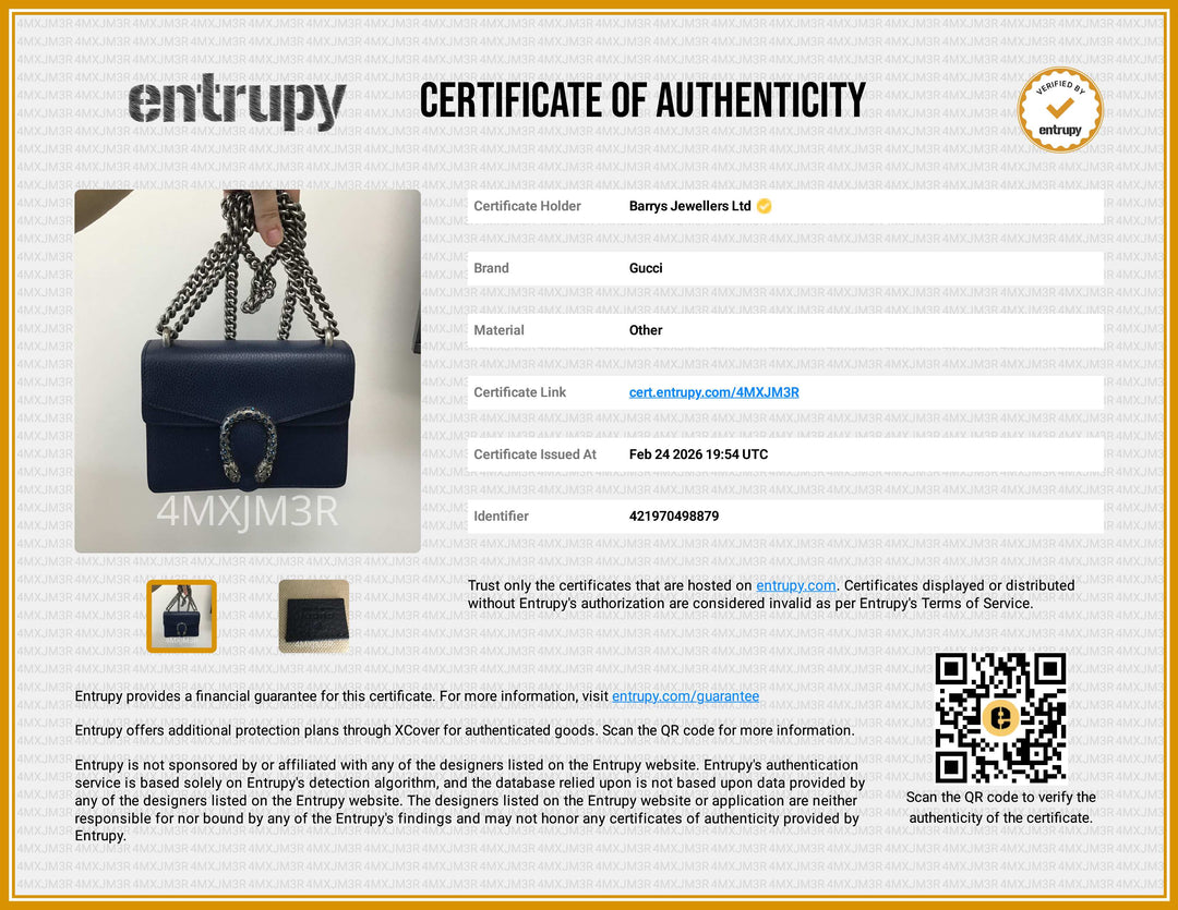 Navy Crystal Dionysus Small Leather Bag