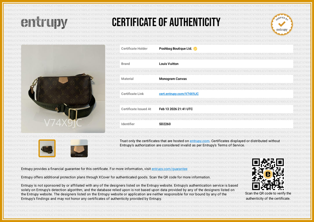 Multi Pochette Accessories Monogram Canvas Bag - Green Canvas Strap