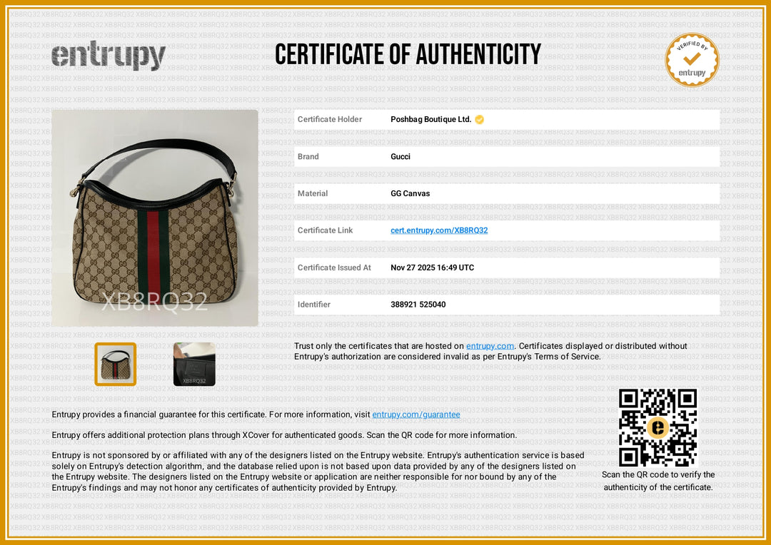 Sherry Line GG Canvas Web Hobo Shoulder Bag