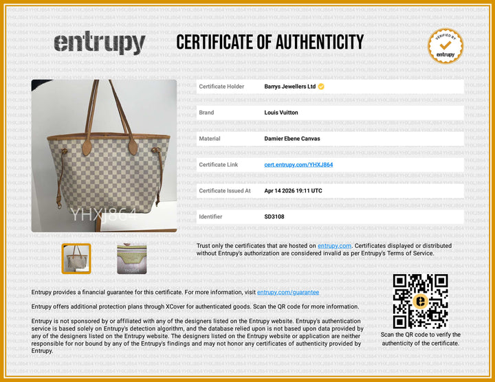 Damier Azur Neverfull MM with Ballerina Pink Interior
