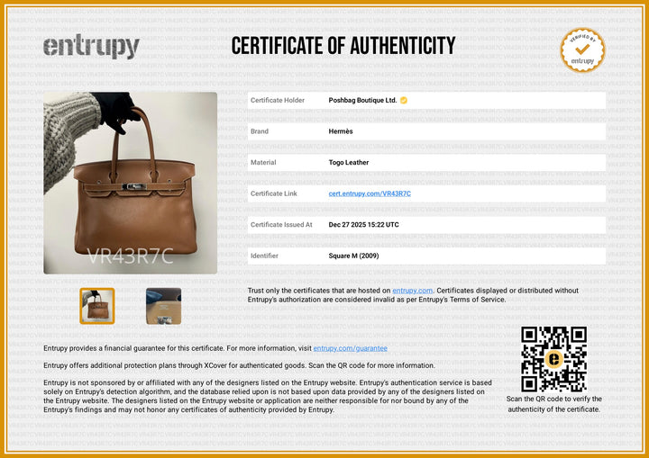 Birkin 30 Gold Togo Leather with Palladium Hardware