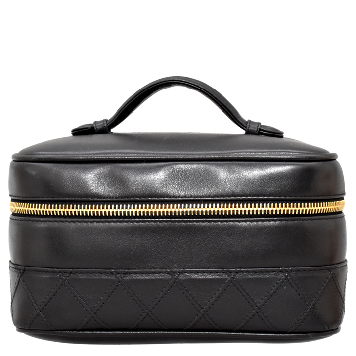 Vintage Black Leather Vanity Case
