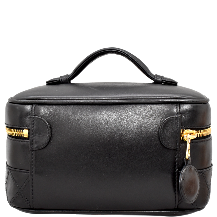 Vintage Black Leather Vanity Case