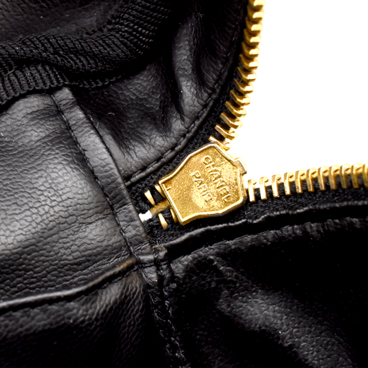 Vintage Black Leather Vanity Case