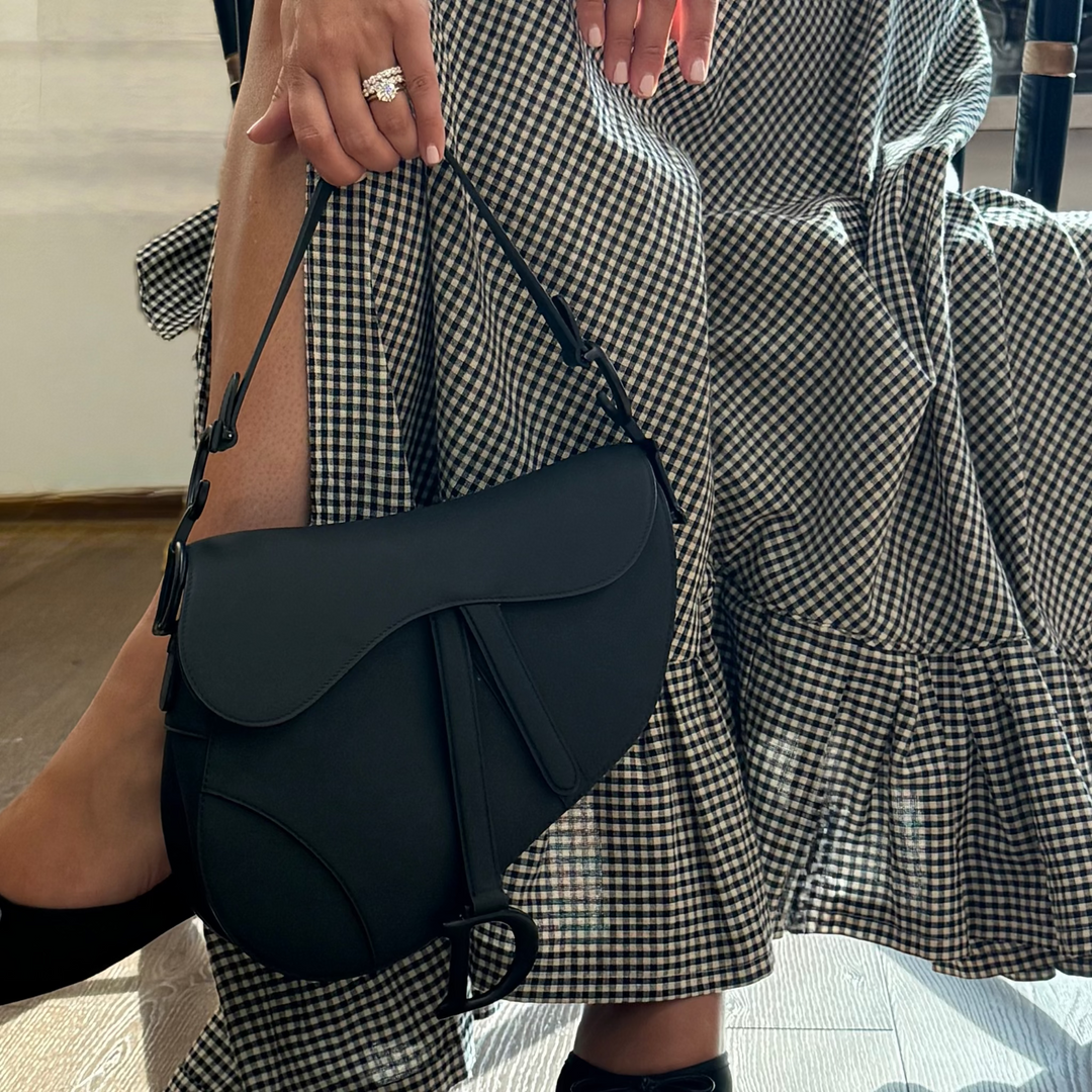 Saddle with Strap Calfskin Leather Bag