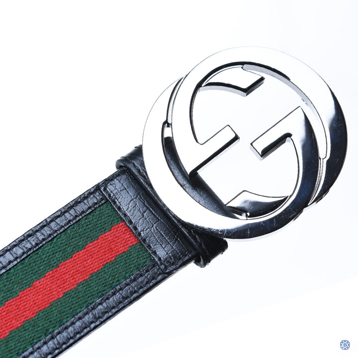 Web Belt with Interlocking GG Logo
