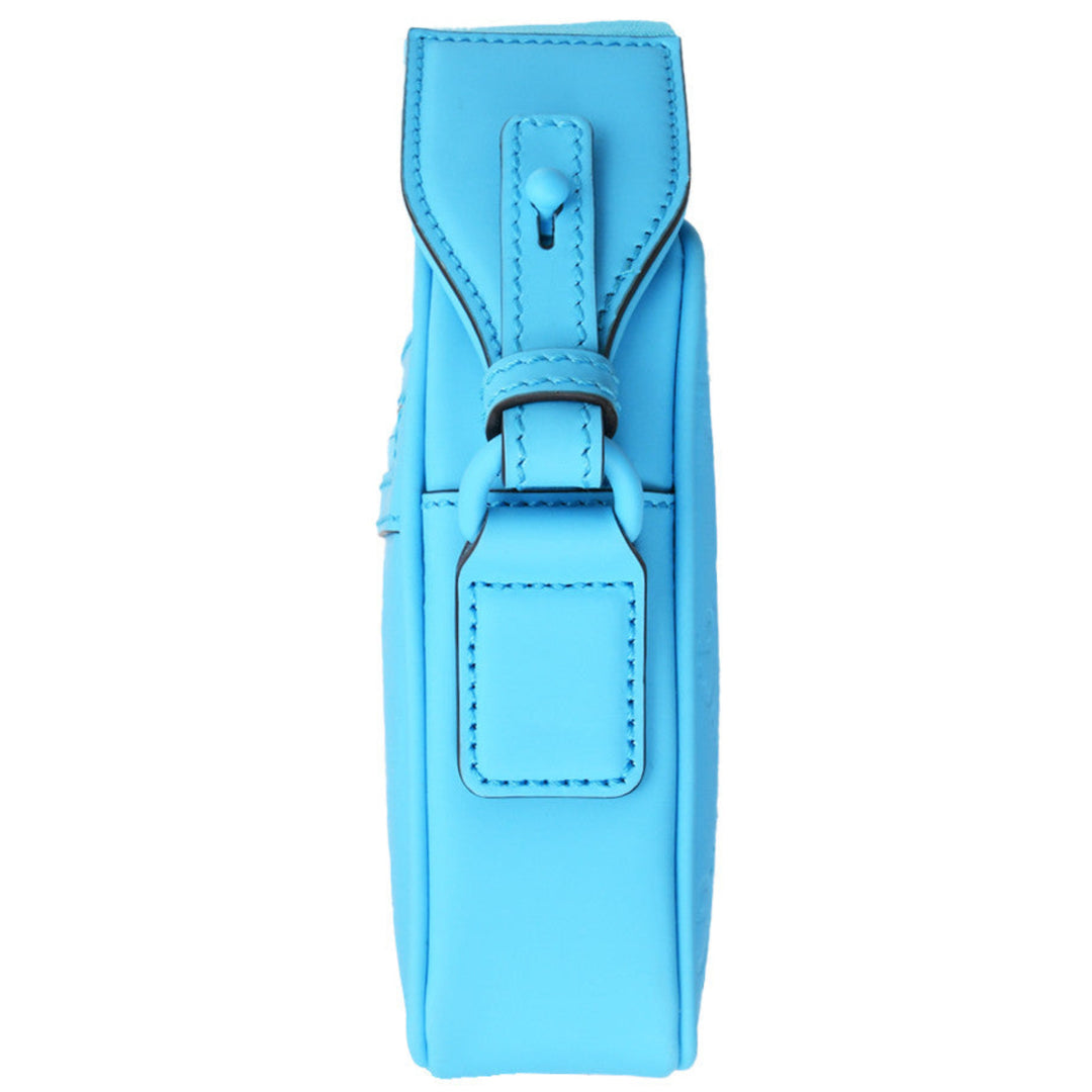 Turquoise Calfskin Rubber Effect Crossbody Bag