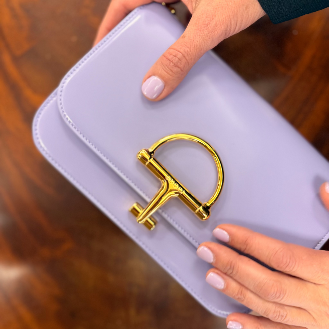 Sienna Lavender Patent Shoulder Bag