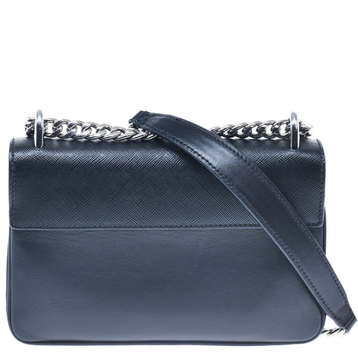 Saffiano-Trimmed City Calf Crossbody Bag