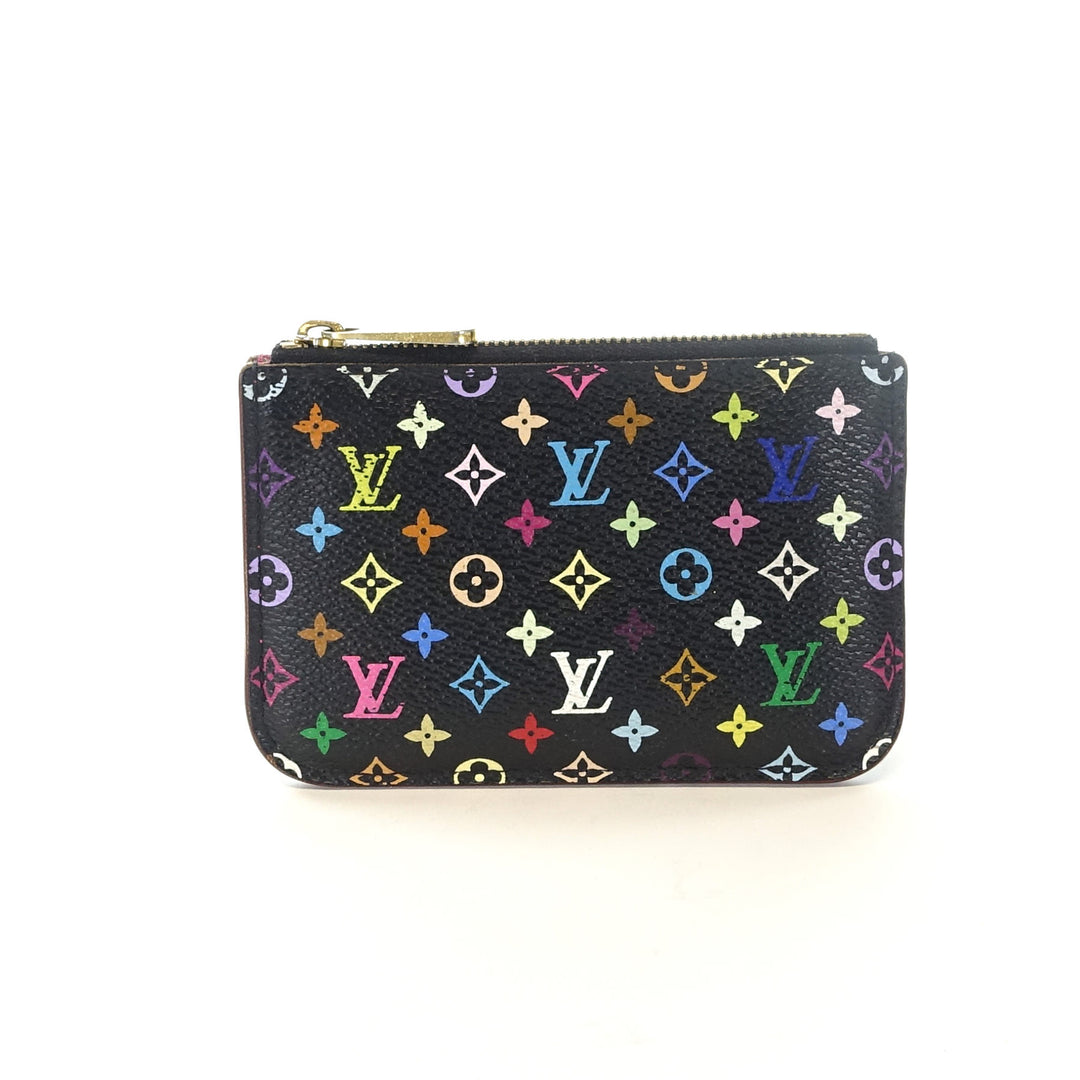 multicolour coin purse with key ring