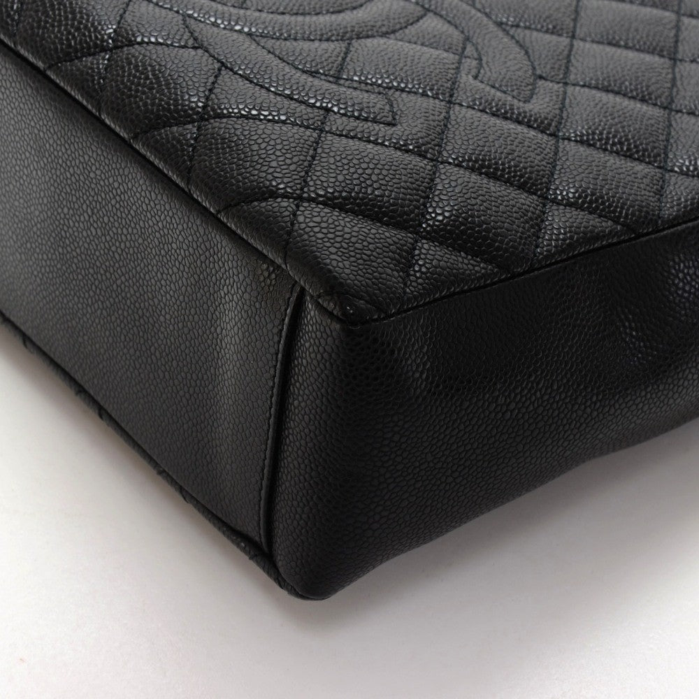 quilted caviar leather petite shopping tote bag