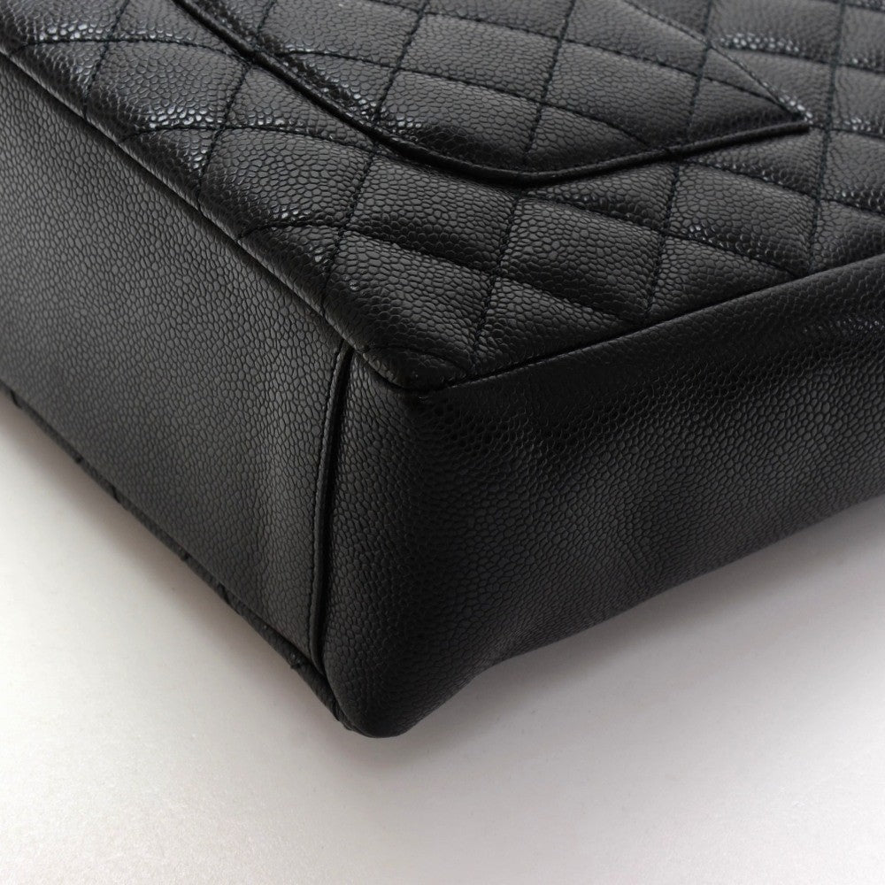 quilted caviar leather petite shopping tote bag