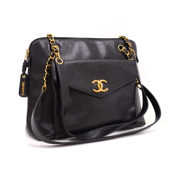 caviar leather frontal envelope pocket shoulder bag