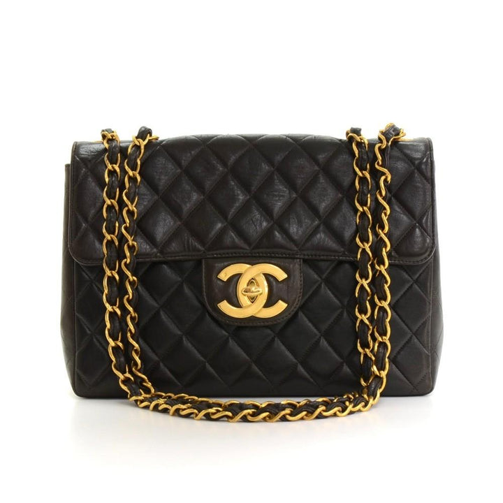 12" jumbo quilted lambskin leather shoulder bag