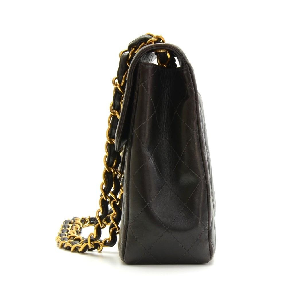 12" jumbo quilted lambskin leather shoulder bag