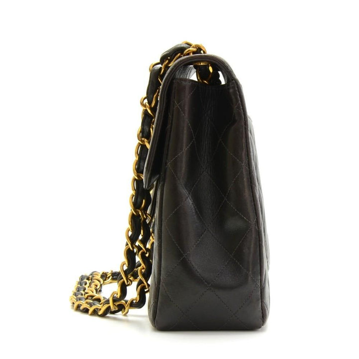12" jumbo quilted lambskin leather shoulder bag