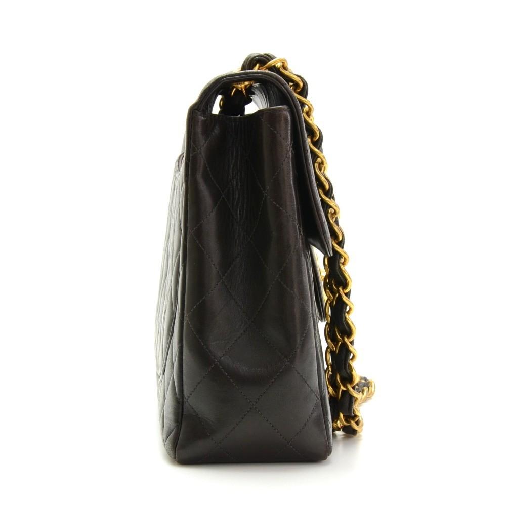 12" jumbo quilted lambskin leather shoulder bag