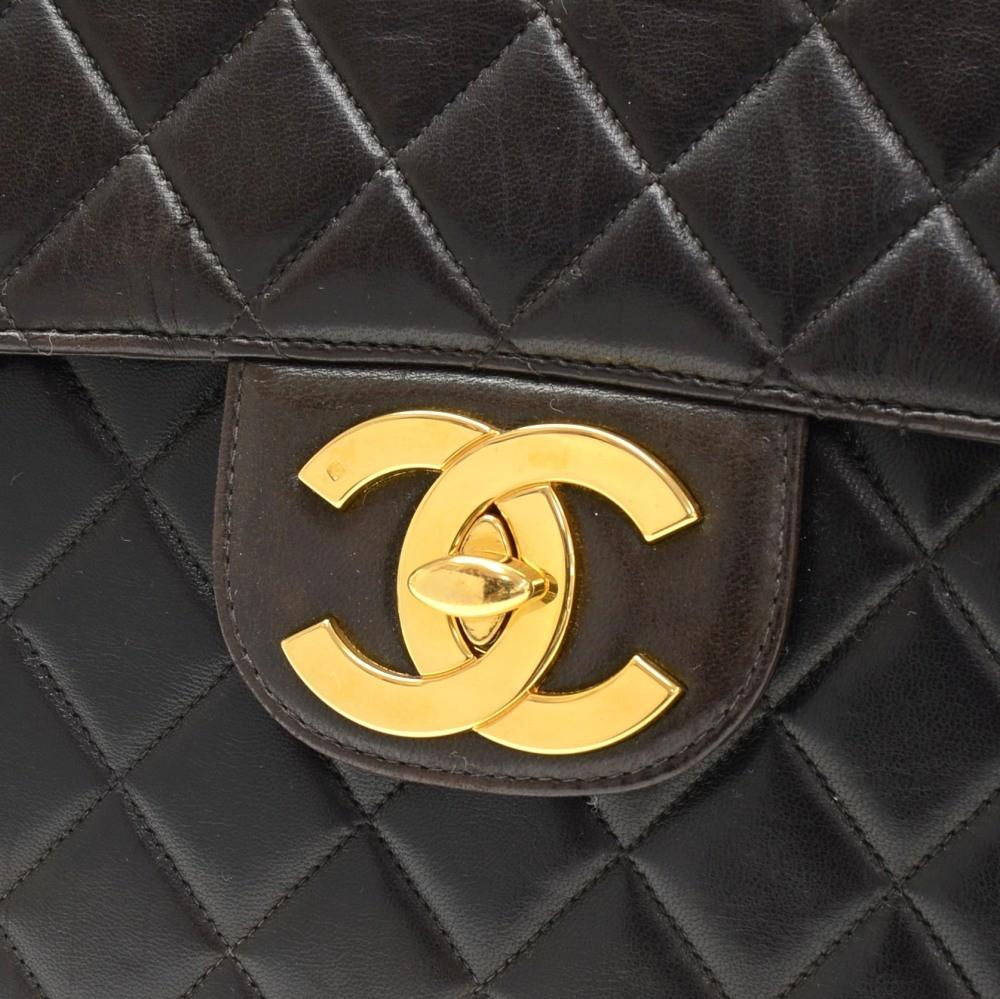 12" jumbo quilted lambskin leather shoulder bag