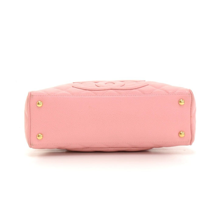 quilted caviar leather boston bag