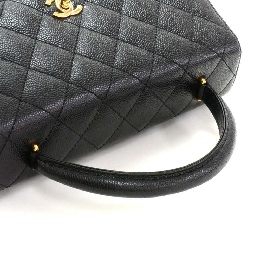 kelly quilted caviar leather handbag