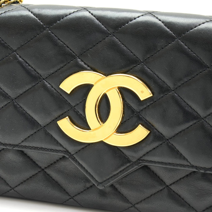 quilted lambskin leather single flap bag