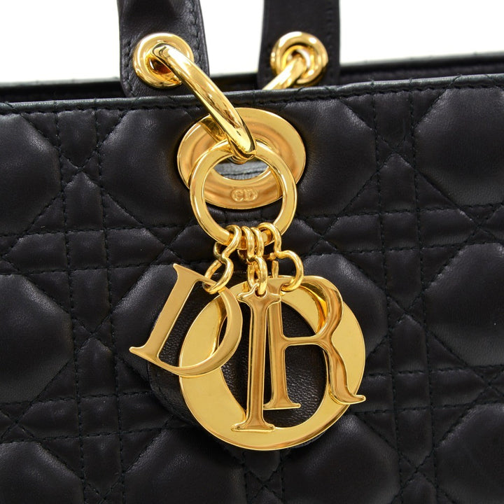 lady dior cannage quilt leather large bag