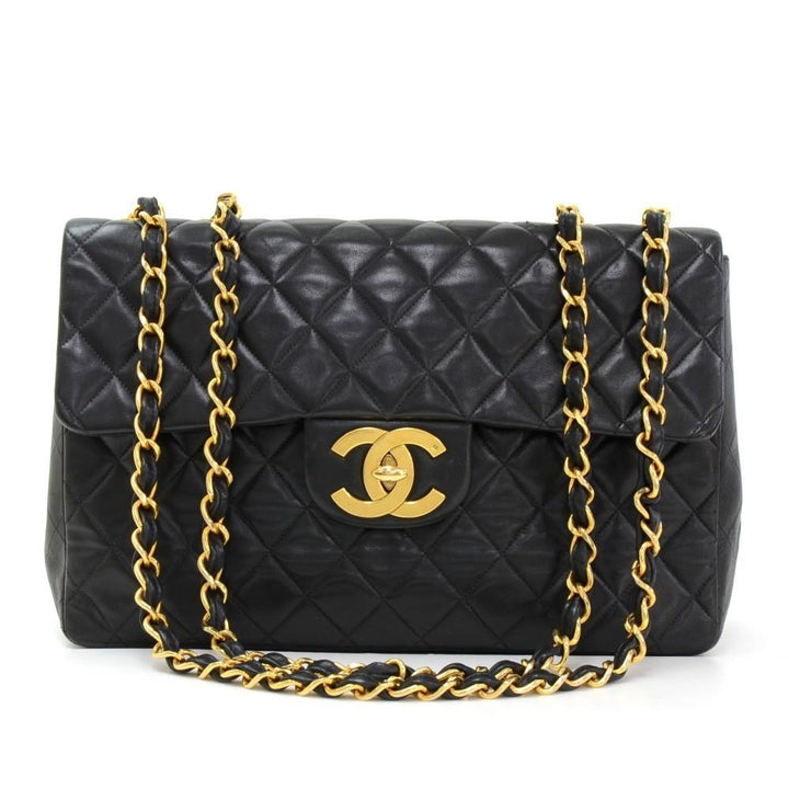 13" maxi quilted lambskin leather shoulder bag