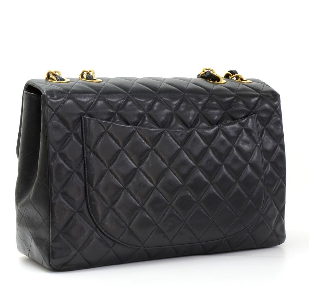 13" maxi quilted lambskin leather shoulder bag