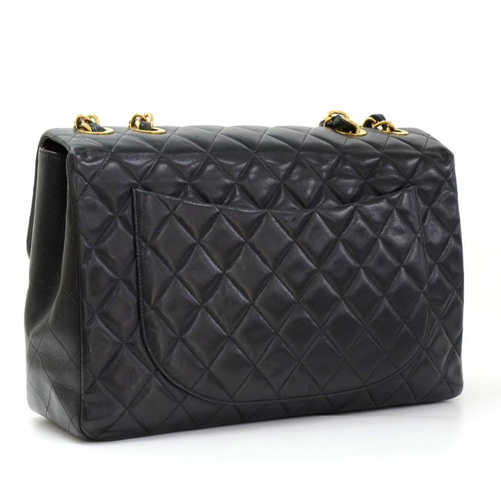 13" maxi quilted lambskin leather shoulder bag