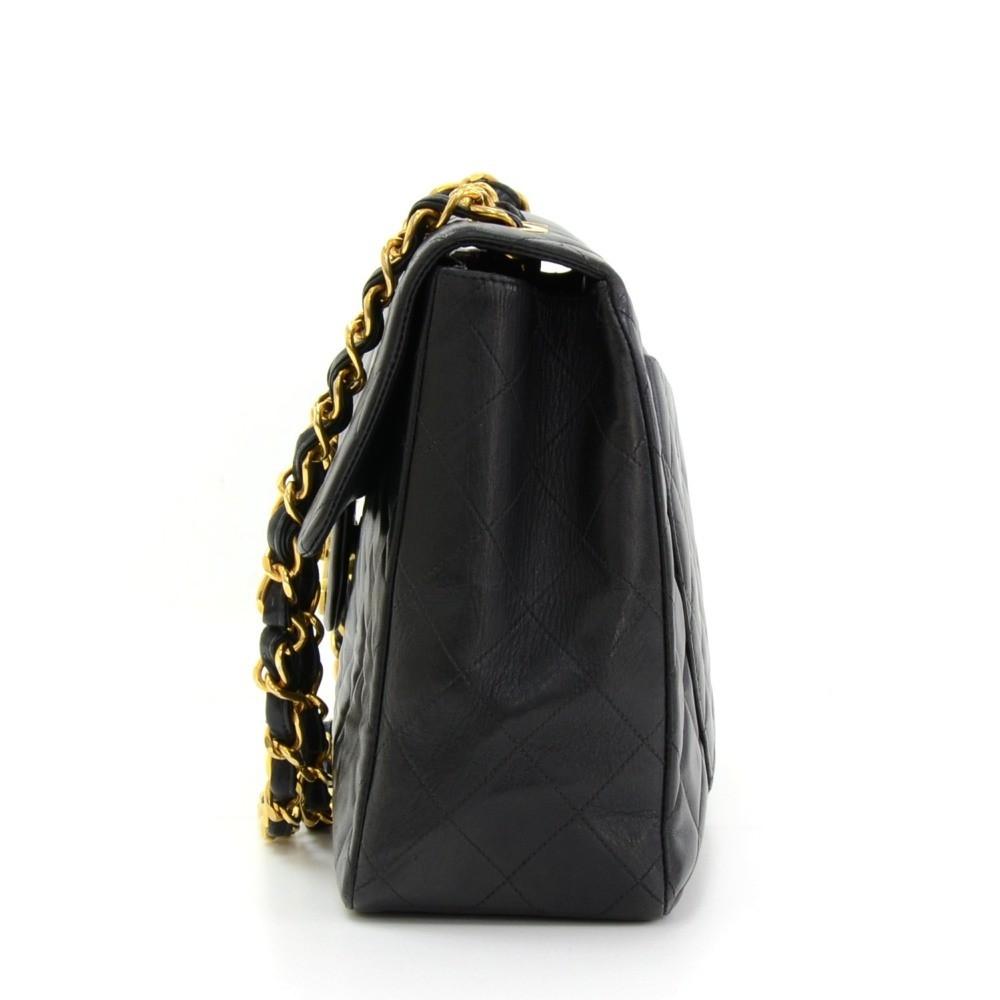 13" maxi quilted lambskin leather shoulder bag
