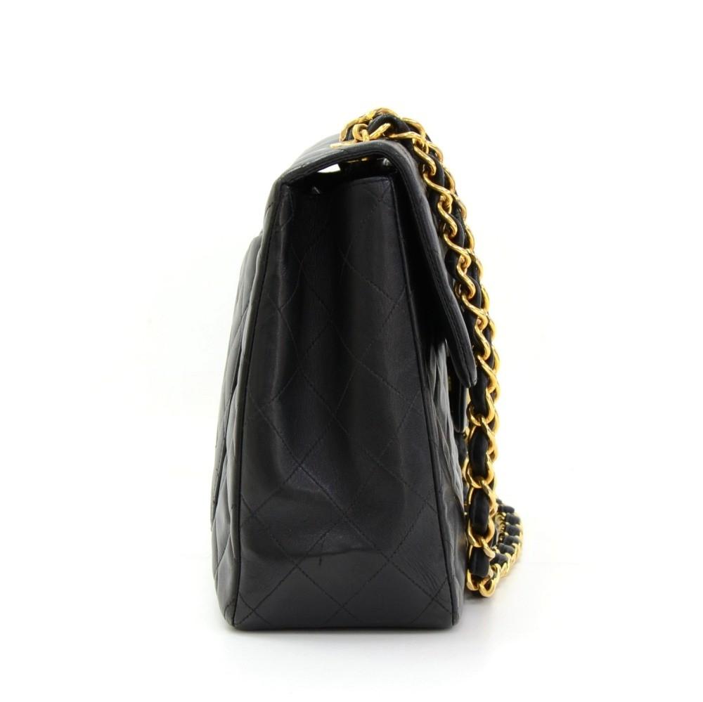 13" maxi quilted lambskin leather shoulder bag