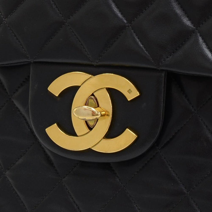 13" maxi quilted lambskin leather shoulder bag