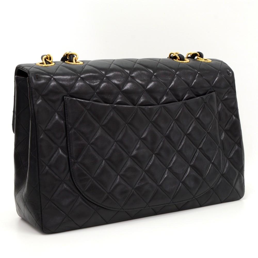 13" maxi quilted lambskin leather shoulder bag