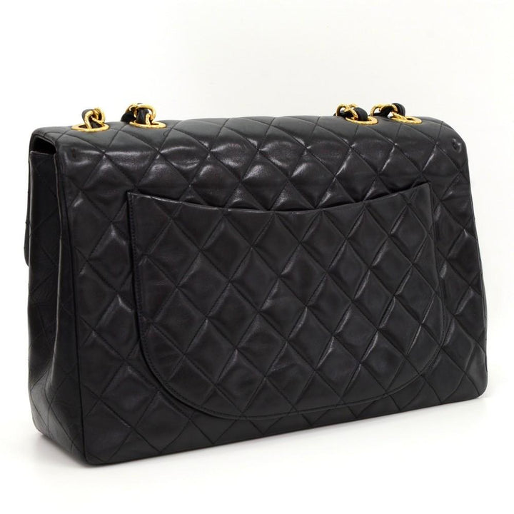 13" maxi quilted lambskin leather shoulder bag