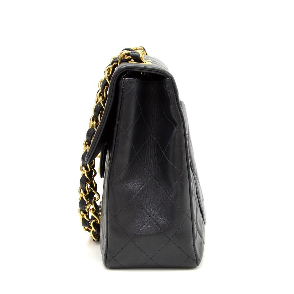 13" maxi quilted lambskin leather shoulder bag