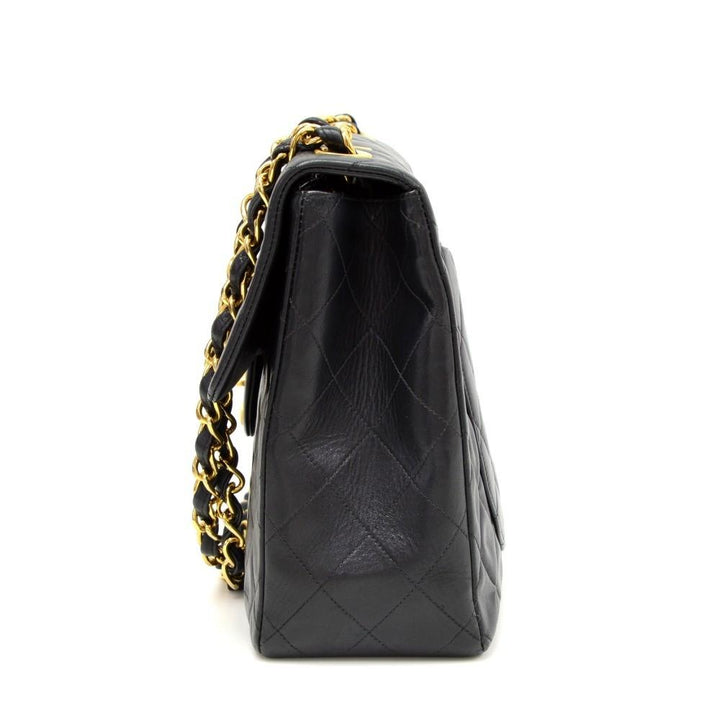 13" maxi quilted lambskin leather shoulder bag