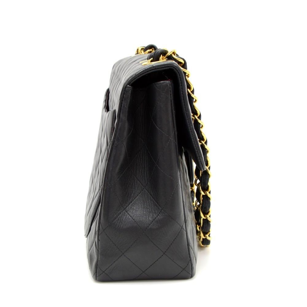 13" maxi quilted lambskin leather shoulder bag