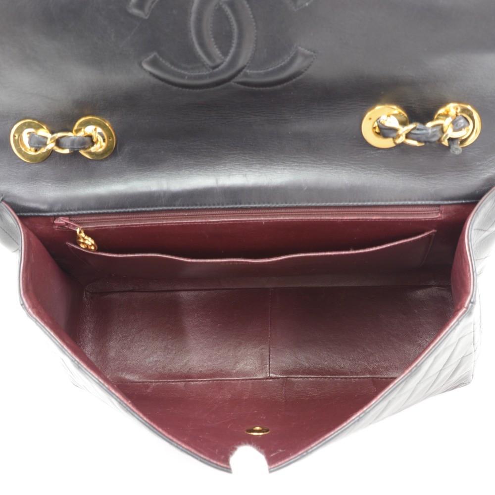 13" maxi quilted lambskin leather shoulder bag