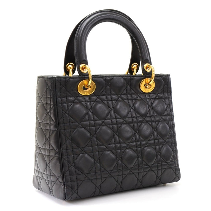 lady dior cannage quilt leather medium bag