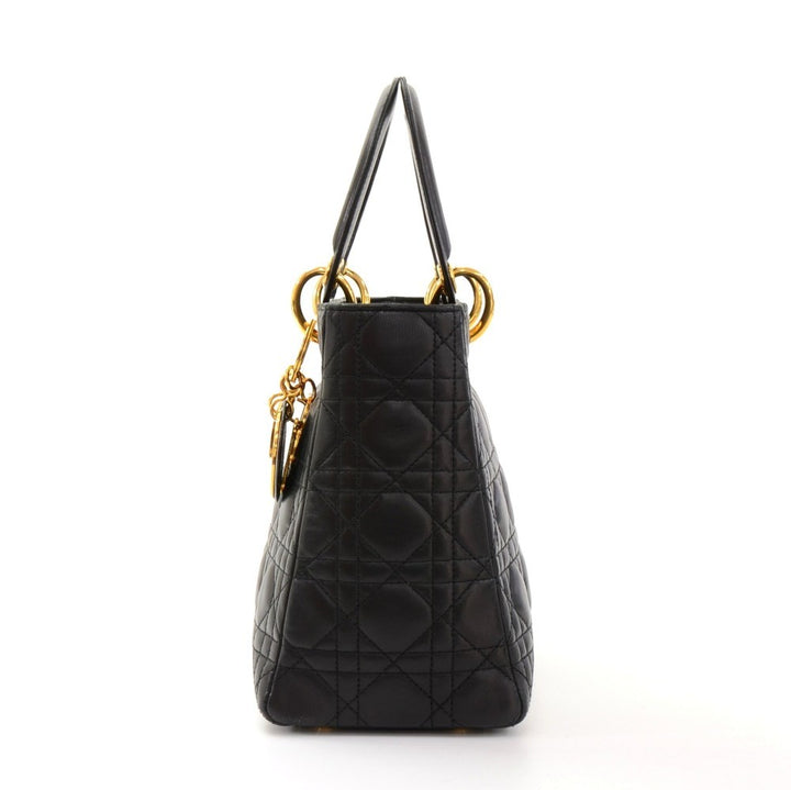 lady dior cannage quilt leather medium bag