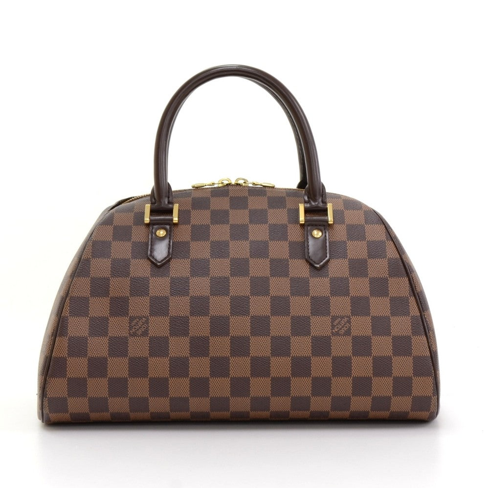 ribera mm damier ebene canvas handbag