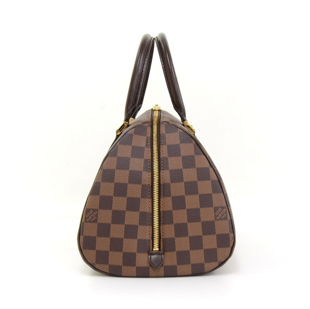ribera mm damier ebene canvas handbag