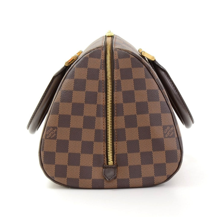 ribera mm damier ebene canvas handbag